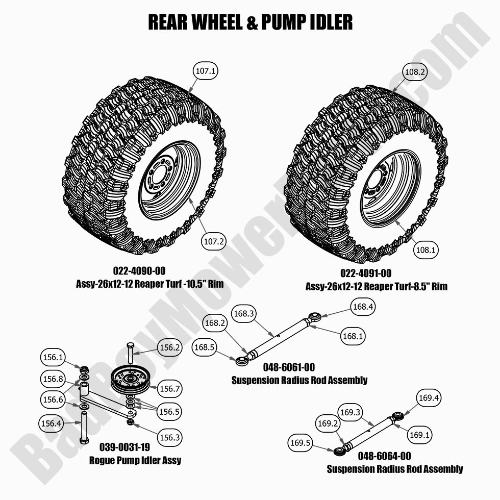 2021 Rogue Rear Wheel & Pump Idler